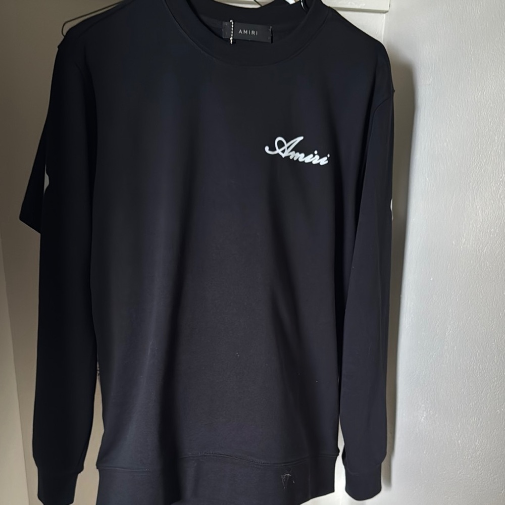 AMIRI Black Crewneck Sweater Classic Knit Design